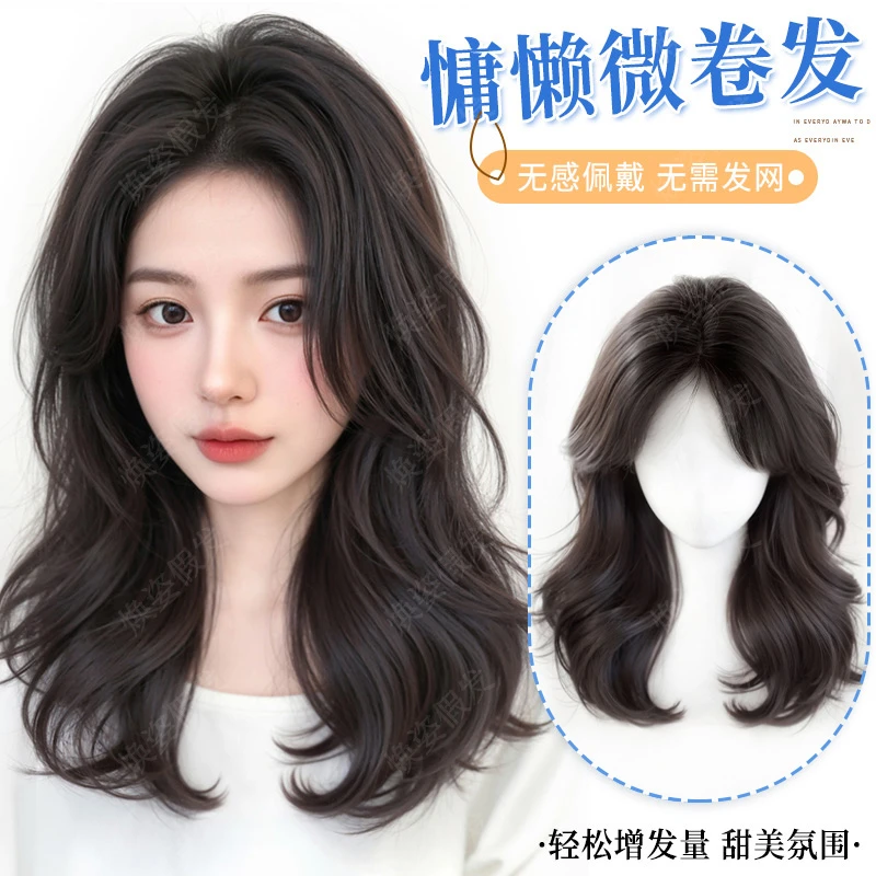 焕姿慵懒氛围感微卷发免发网假发片头顶短发无痕自然补发网红女