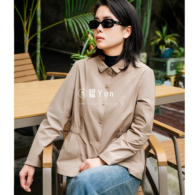 Yun/韫短款外套时尚气质翻领秋季通勤春季秋冬风衣A23212528