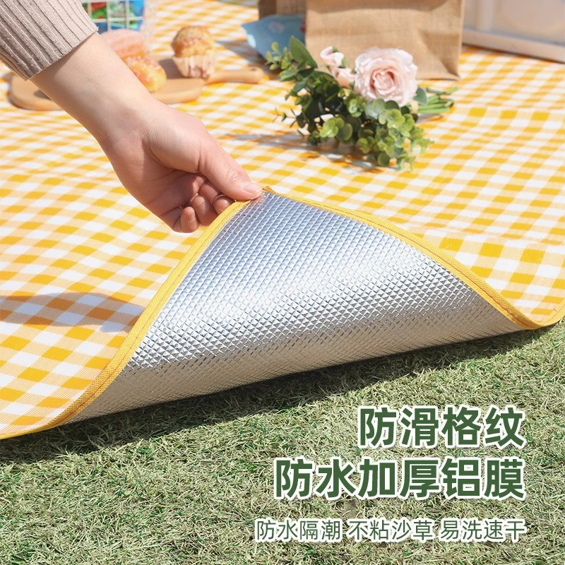 野餐垫地垫珍珠棉加厚铝膜垫户外防潮防滑垫野营帐篷睡垫铝箔露营