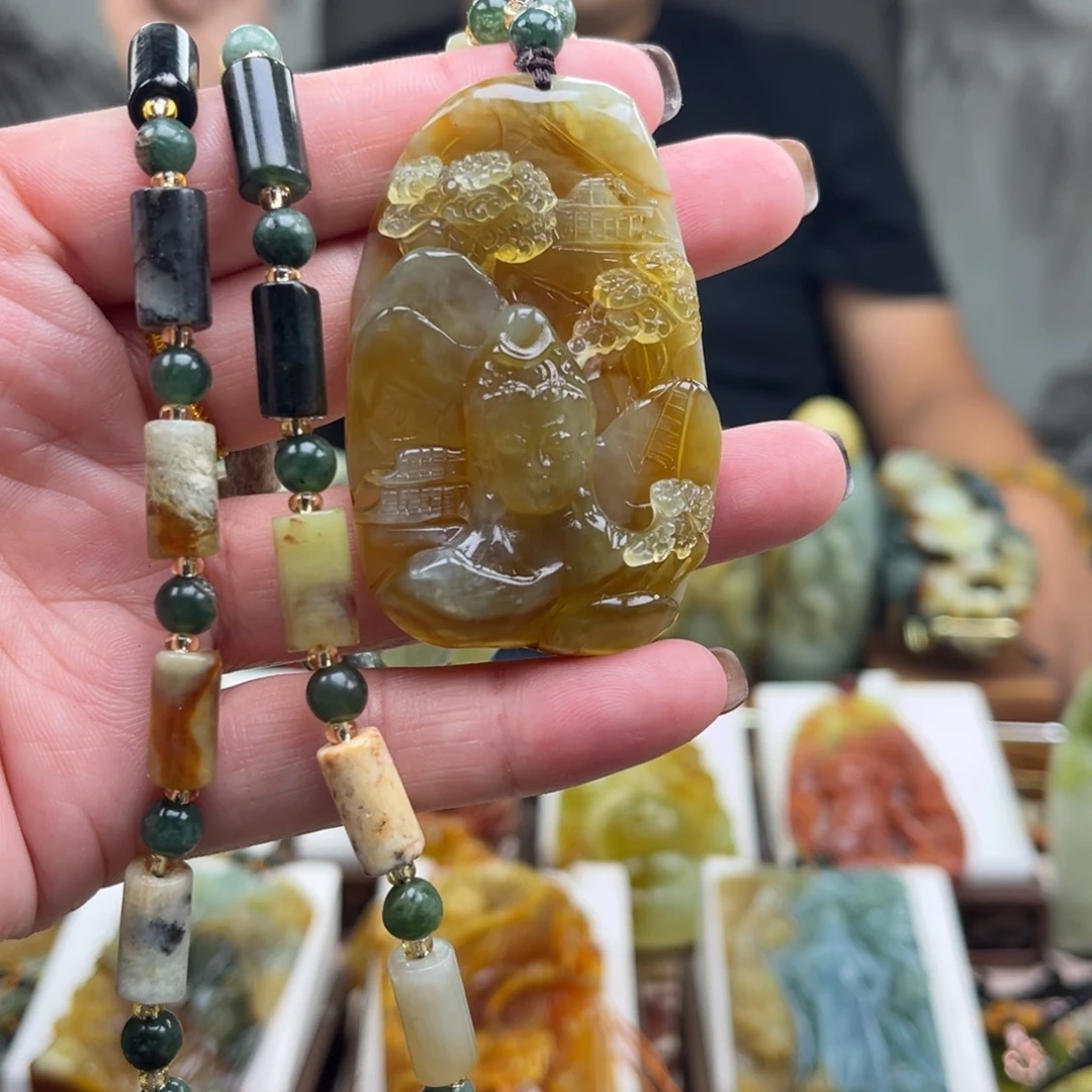 岫玉未镶嵌挂件挂件