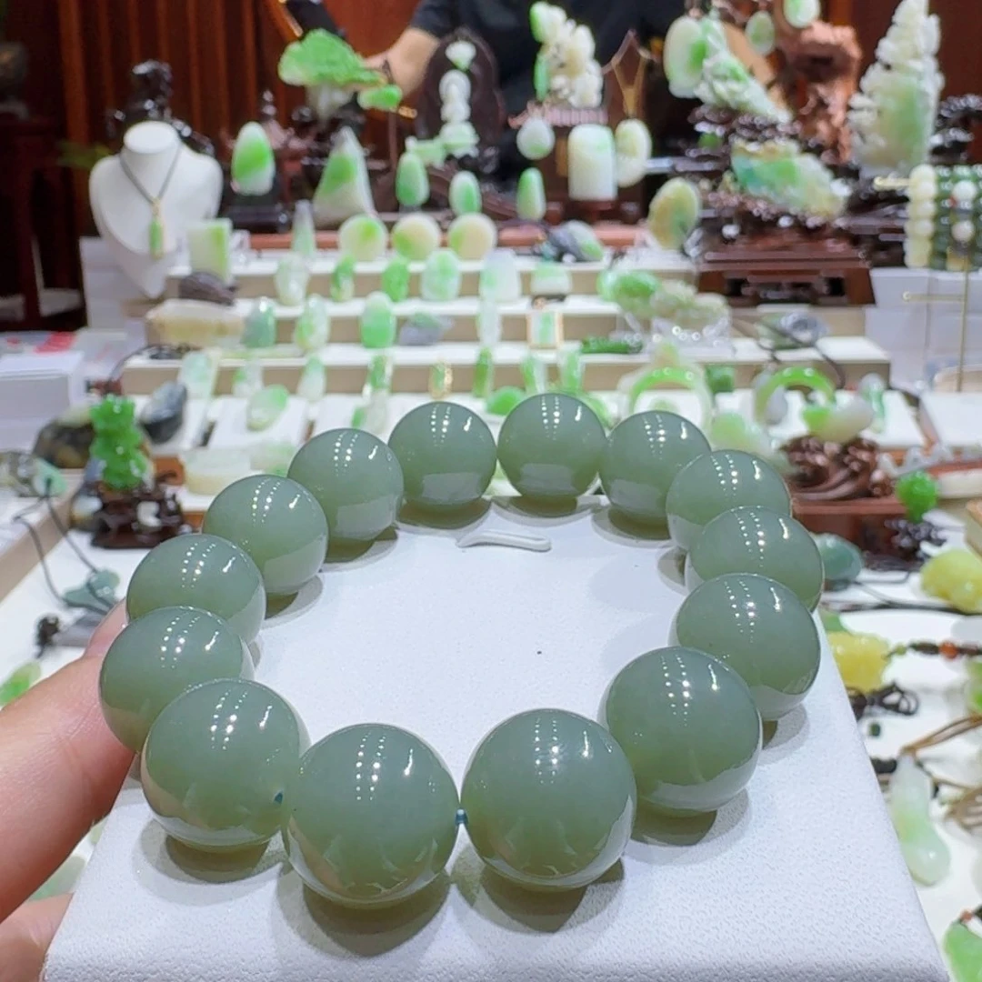 手串未镶嵌和田玉且末蓝卡16