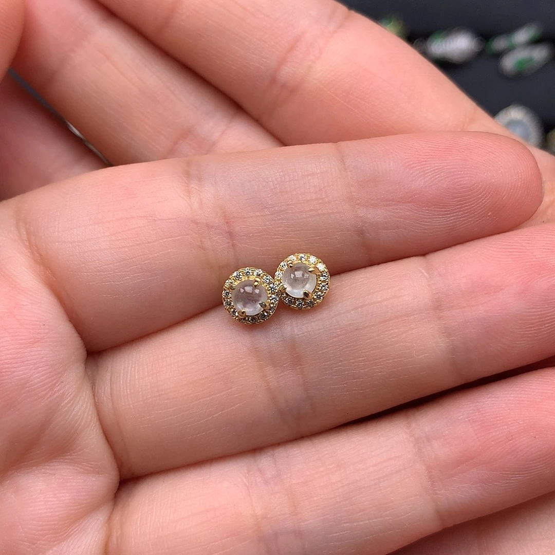 翡翠银S925镶嵌耳饰程***?耳饰925