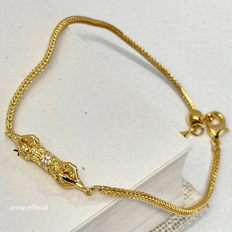 铜合金手链 十字金刚杵金色可抽拉时尚手链【S442】