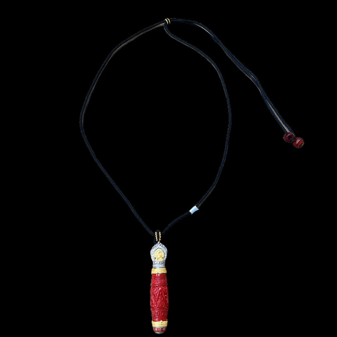 含辰砂工艺品V6945朱砂项链（大威德金刚）孤品