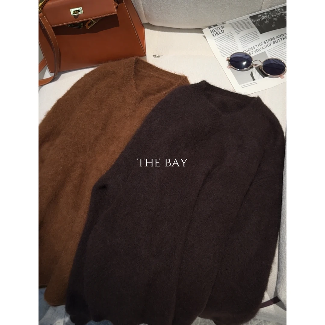 TheBay【驼绒秘境】美洲驼羊驼毛圆领针织毛衣衣Bay2SDZR0396