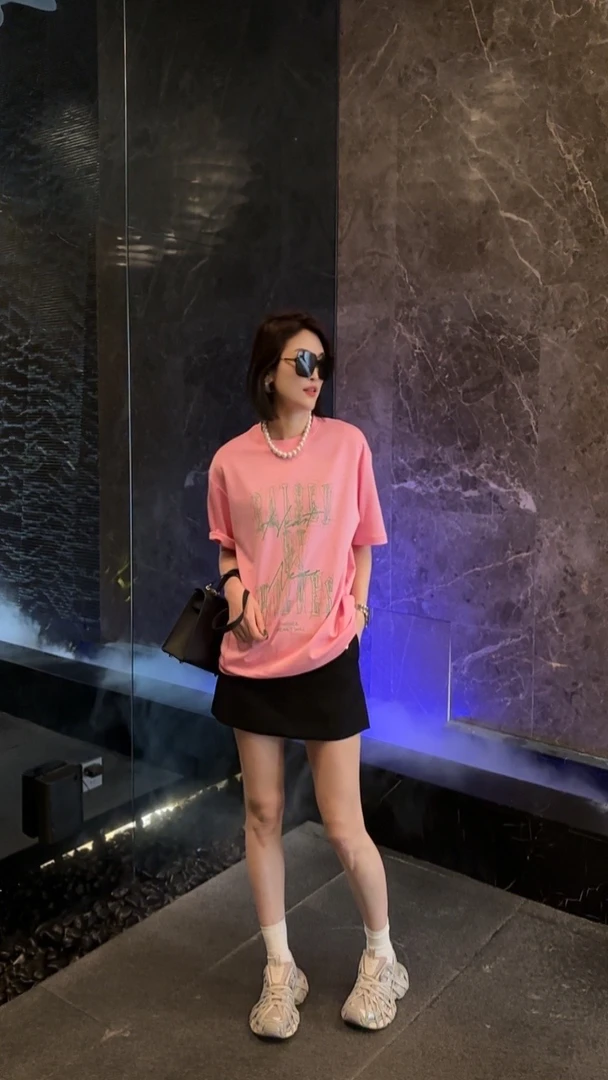 23628杨老板定制款夏季宽松大版春夏休闲短袖T恤