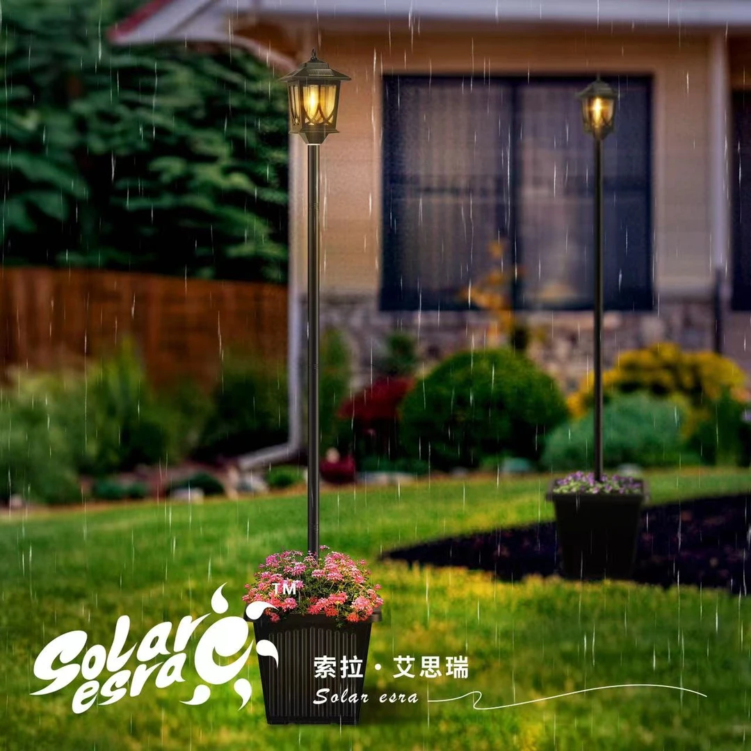 太阳能灯花盆大路灯庭院照明装饰用灯花园小路灯景观灯