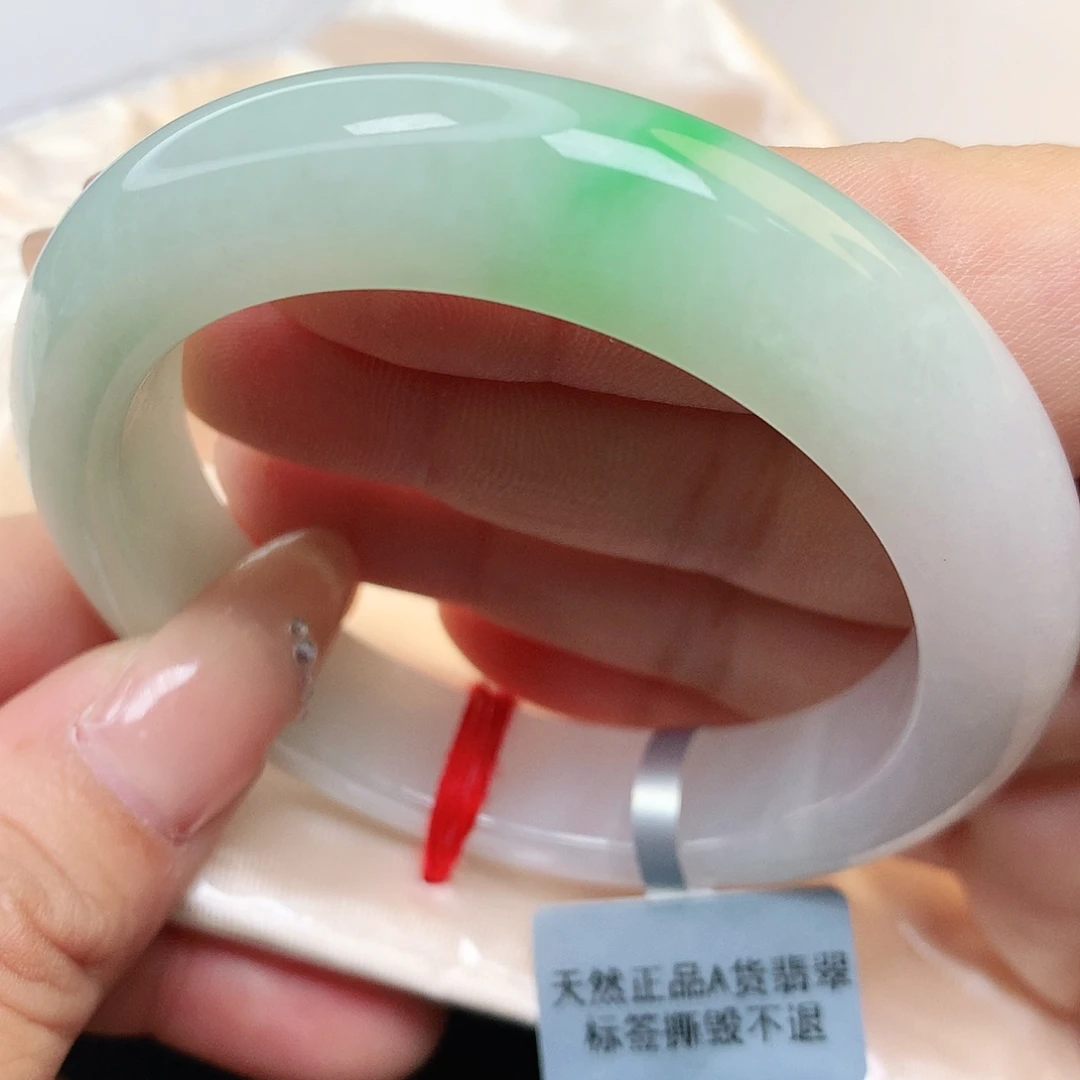 未镶嵌手镯翡翠白底青002号