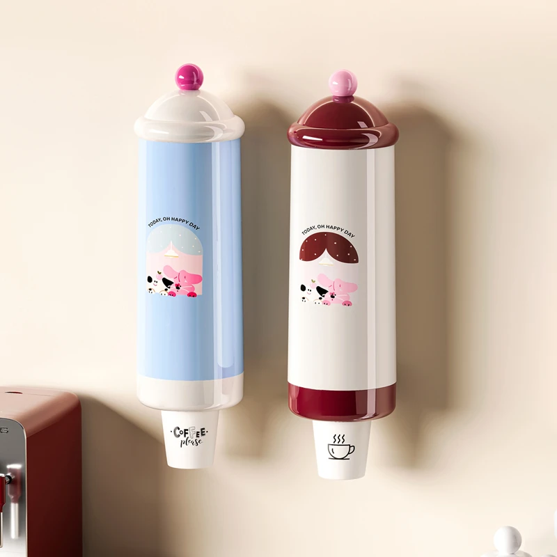 多巴胺城堡取杯器家用壁挂纸杯收纳盒防尘颜值便捷取杯饮用取杯器