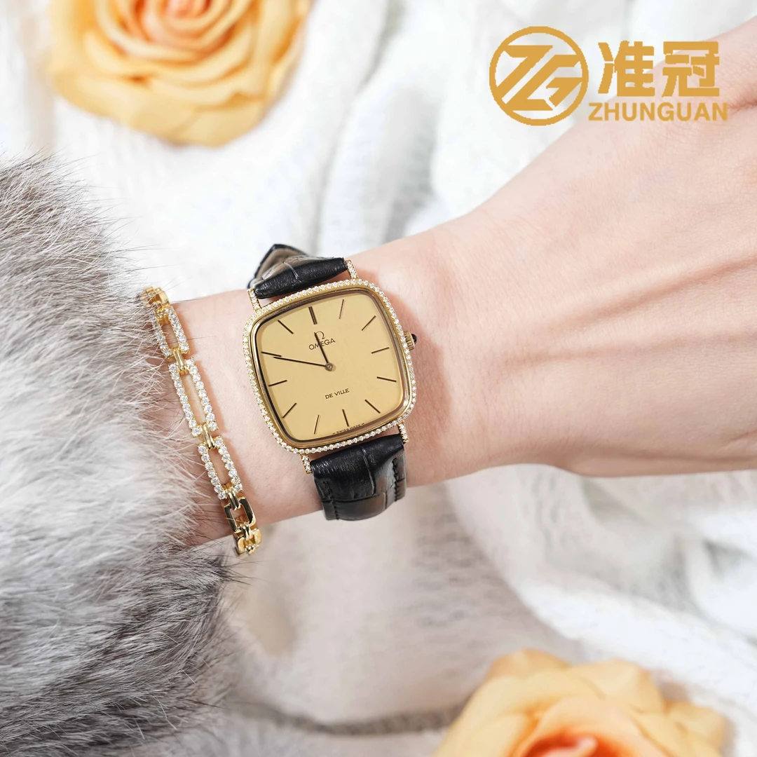 95新 Omega/欧米茄 30.6mm手动机械JM5319碟飞后镶钻瑞士名表