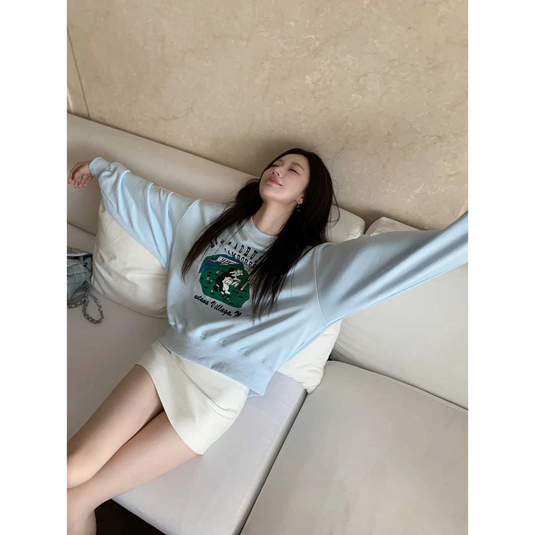 FORNI × YOYO 轻盈入春 长袖时尚图案印花卫衣休闲百搭春秋季卫衣