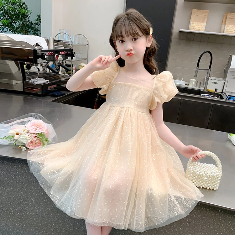 女童连衣裙夏季2025新款儿童网红洋气蓬蓬纱公主裙夏装小女孩裙子