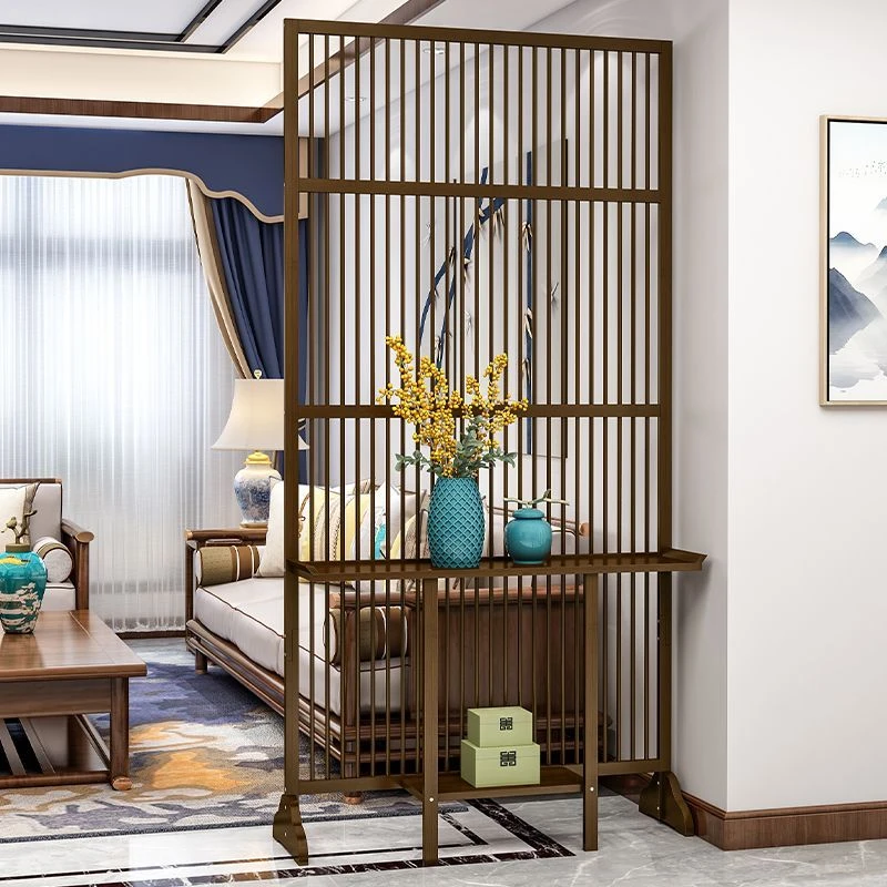 中式屏风隔断客厅带台摆件置物架小户型遮挡格栅装饰架玄关架座屏