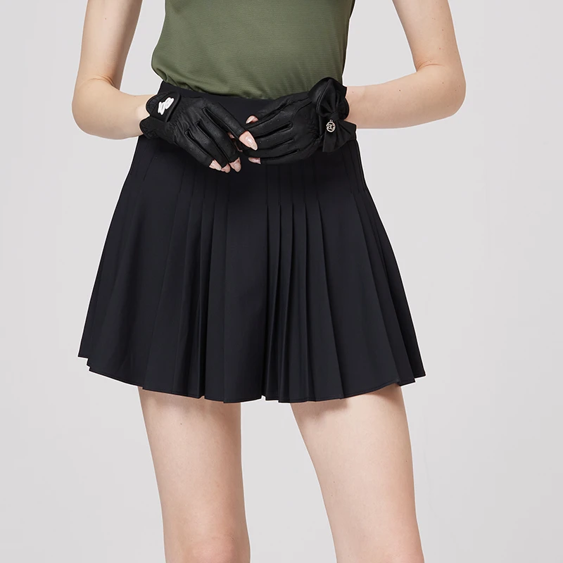 白色高尔夫服装裙子衣服薄款女装时尚百搭显瘦学院风A字百褶短裙
