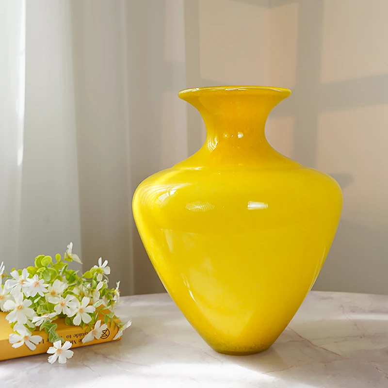 中古法式琉璃花瓶摆件插花装饰复古轻奢高级插花花器