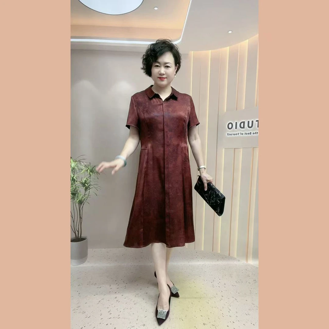 19#衬衫领复古风连衣裙