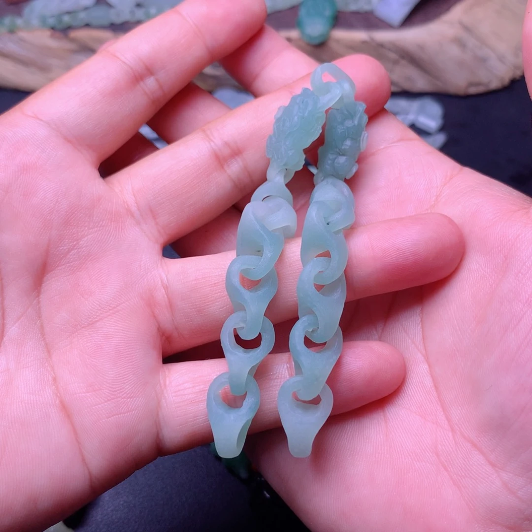 定制翡翠未镶嵌小***森手链