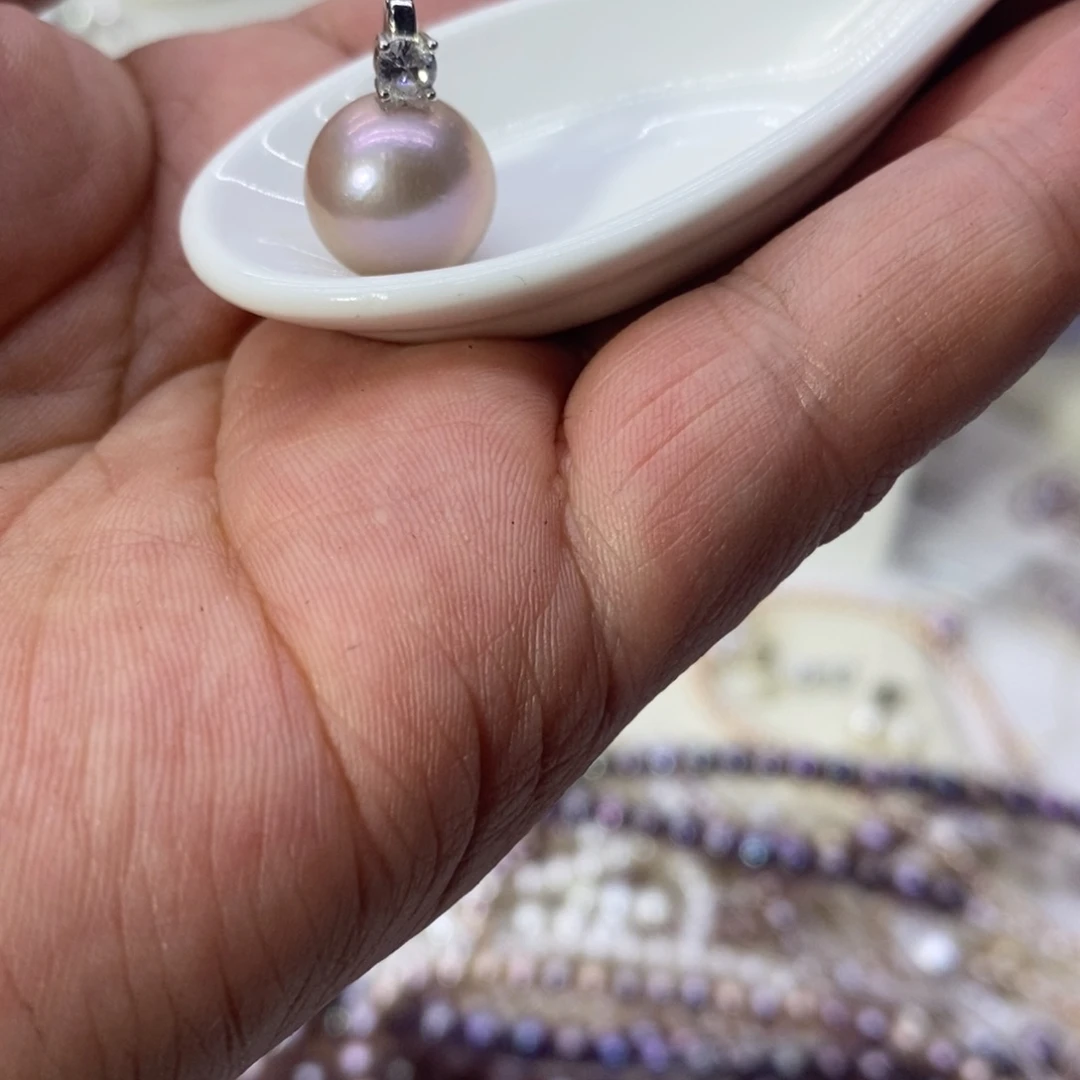 淡水珍珠吊坠(不含链)银S925镶嵌