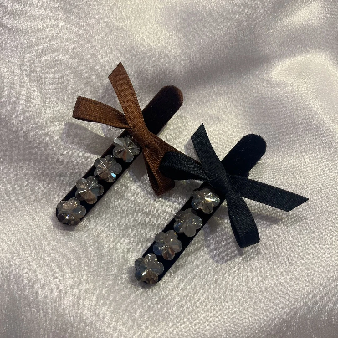 韩国 气质 小众 ins 手工 小花花钻 鸭嘴夹BZ08