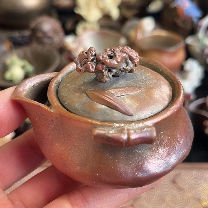 千玺造物全手柴烧迷你宝瓶茶壶