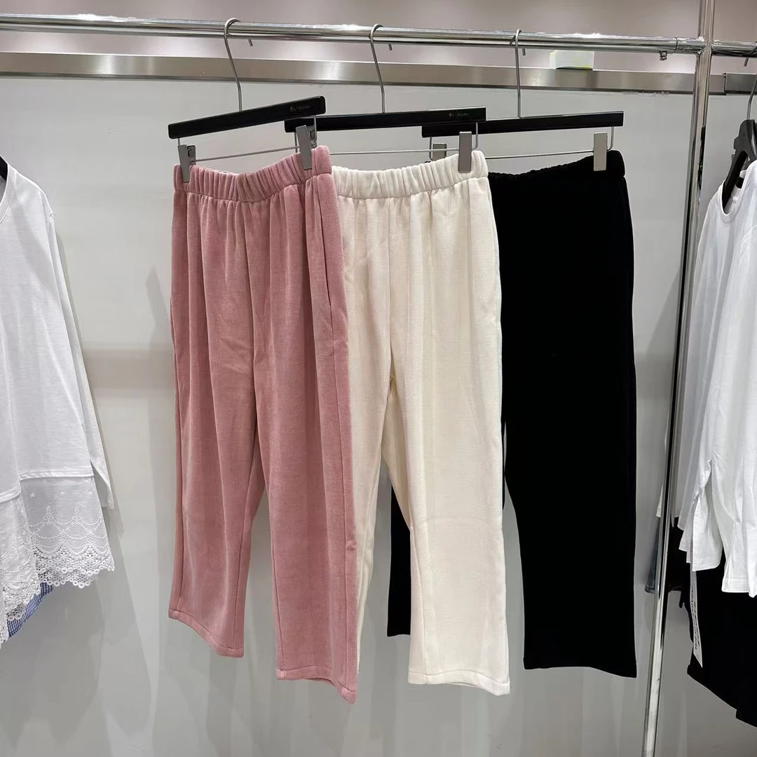 小个子大码胖妹妹显瘦加绒直筒休闲裤女7187