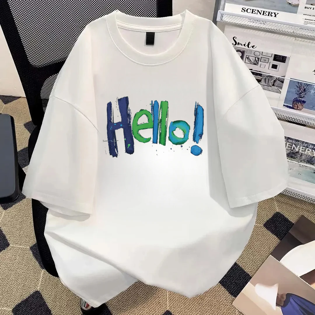 港风oversize时尚潮牌帅气上衣夏季百搭休闲简约ins学院风T恤半袖