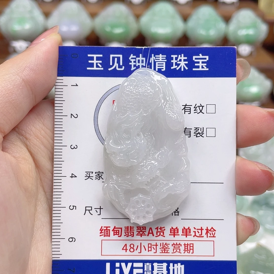 翡翠未镶嵌颈饰龙牌