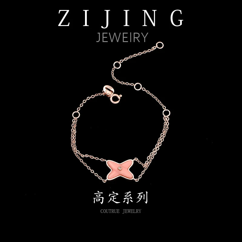 铜合金合成锆石手链 CC6987  高定系列 手链11+6CM