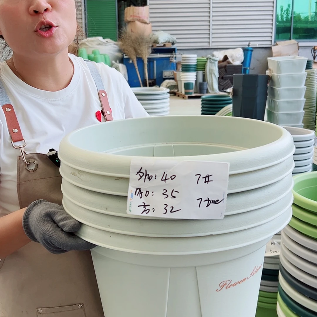 青山盆7#米白色5个无托