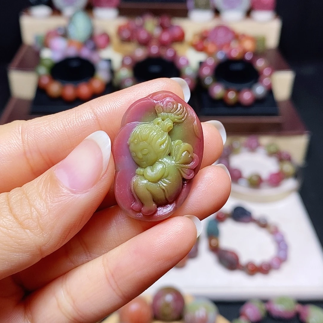 玛瑙/玉髓未镶嵌盐源玛瑙上下牛鼻孔