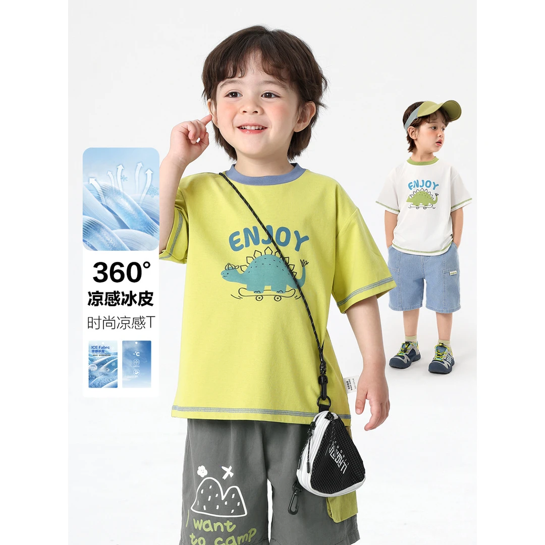 夏季短袖韩版T恤印花五分男圆领宝宝休闲小童