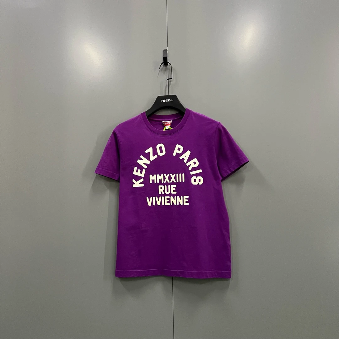 95新 KENZO/肯佐 （zz5）紫色字母印花短袖 M码/jc607559