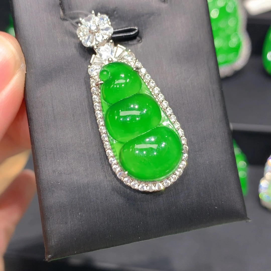 翡翠银S925镶嵌颈饰