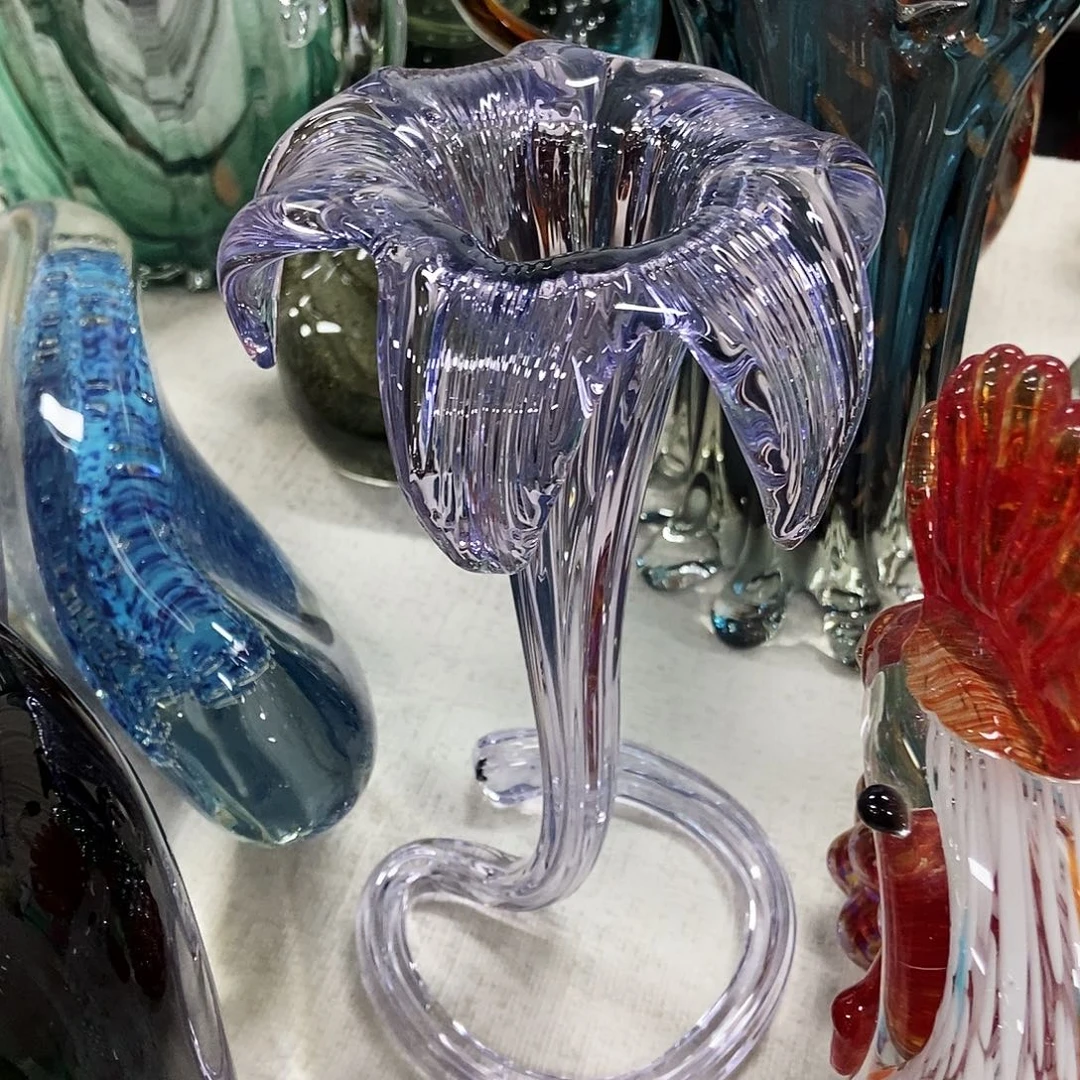 琉璃紫色琉璃花摆件花瓶24