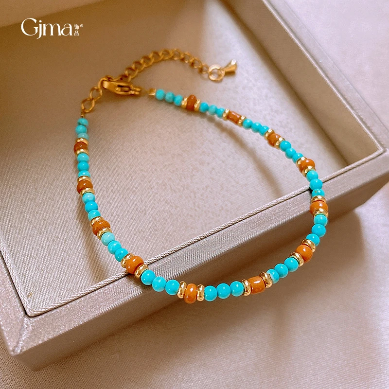 合金手链 波西米亚风人造石款串珠手链时尚手串手环气质手饰BY