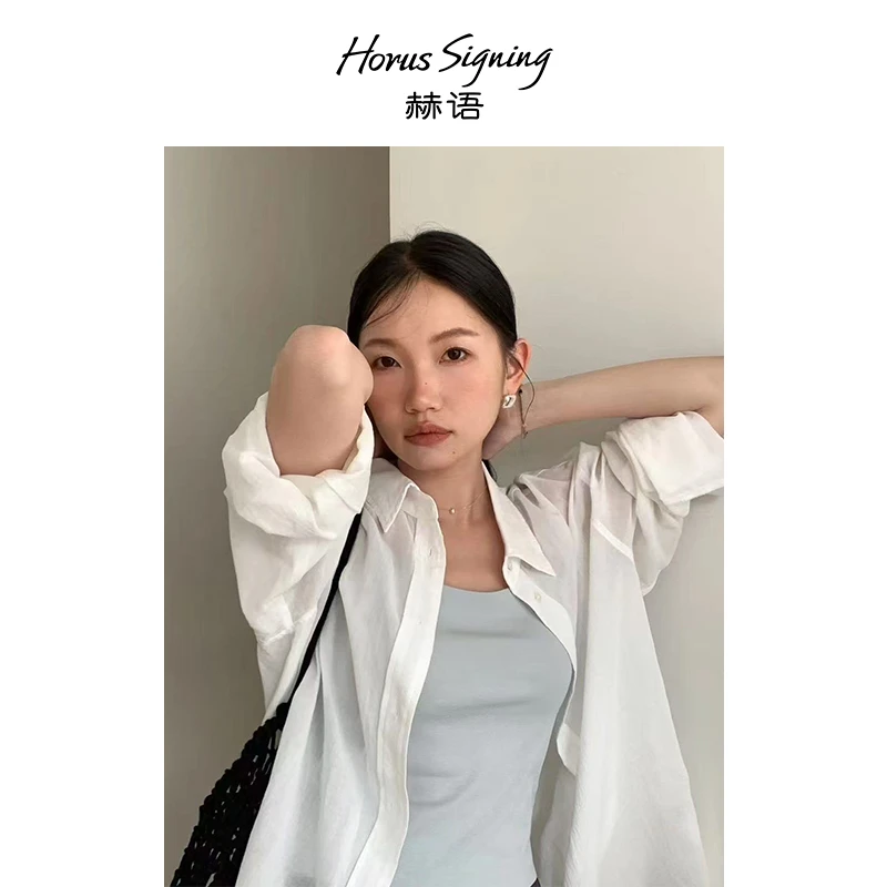 新款赫语欧美风高级气质百搭衬衫91396