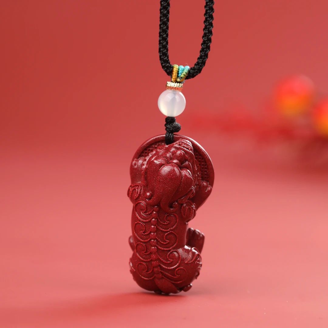 含辰砂工艺品高含量朱砂貔貅吊坠挂件男女项链紫晶砂挂坠本命年