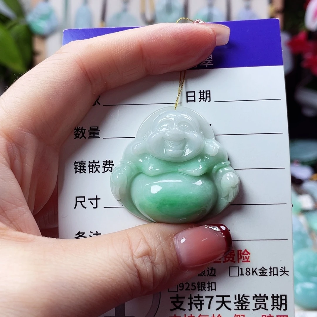 翡翠未镶嵌颈饰佛公13