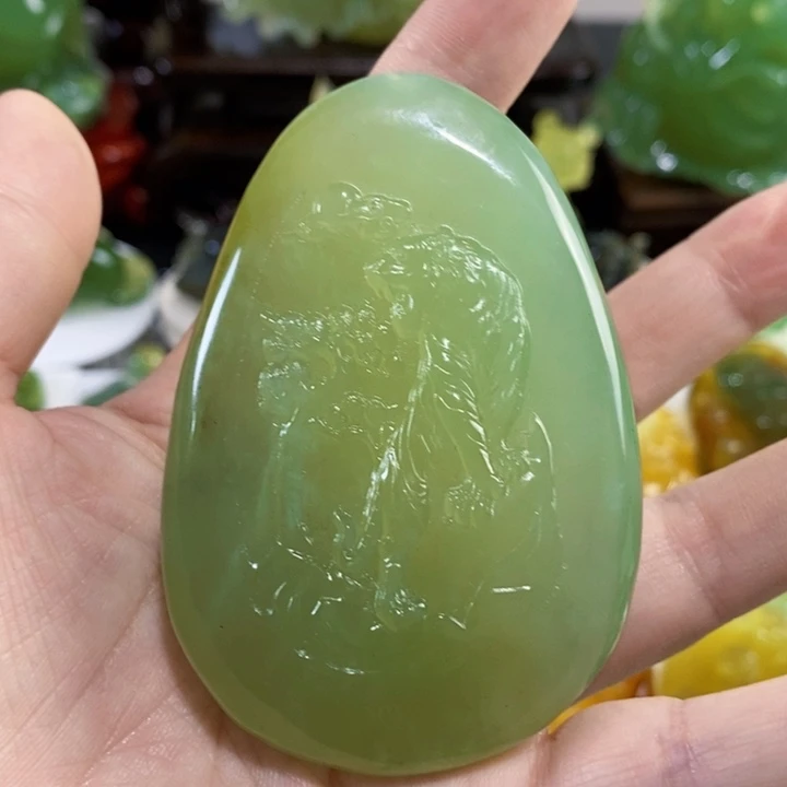 未镶嵌岫玉手把件