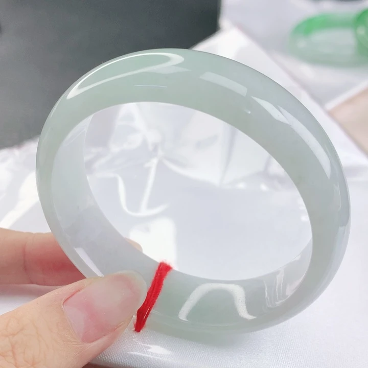 翡翠未镶嵌手镯缅甸56冰润轮胎