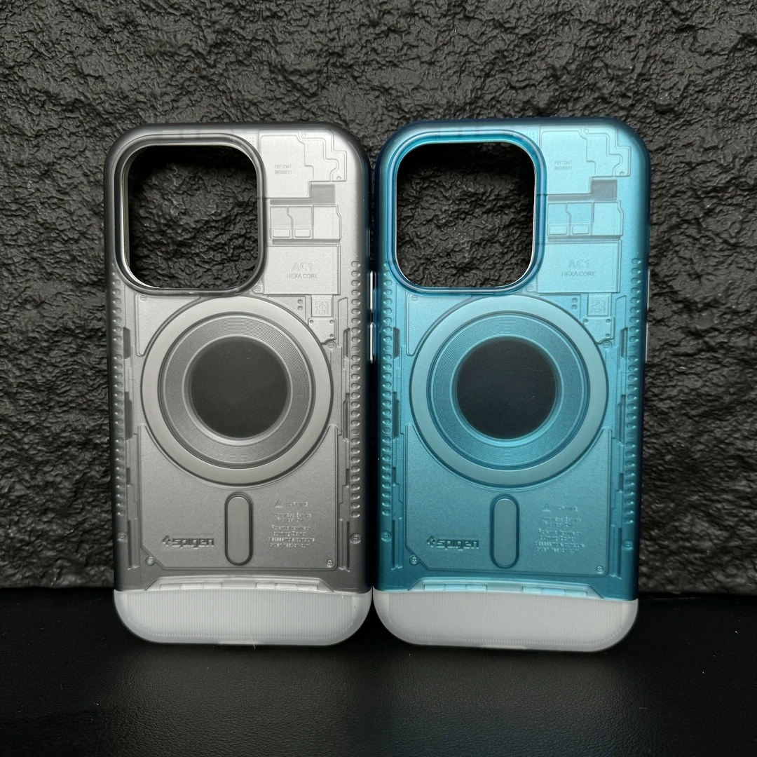 MagSafe磁吸撞色机械风适用苹果15promax手机壳新款iPhone14pro磨