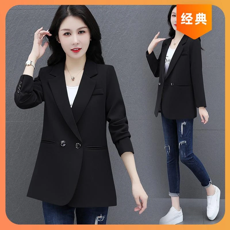 黑色小西装外套女春秋款2025时尚新款套装今年流行高级感大码上衣