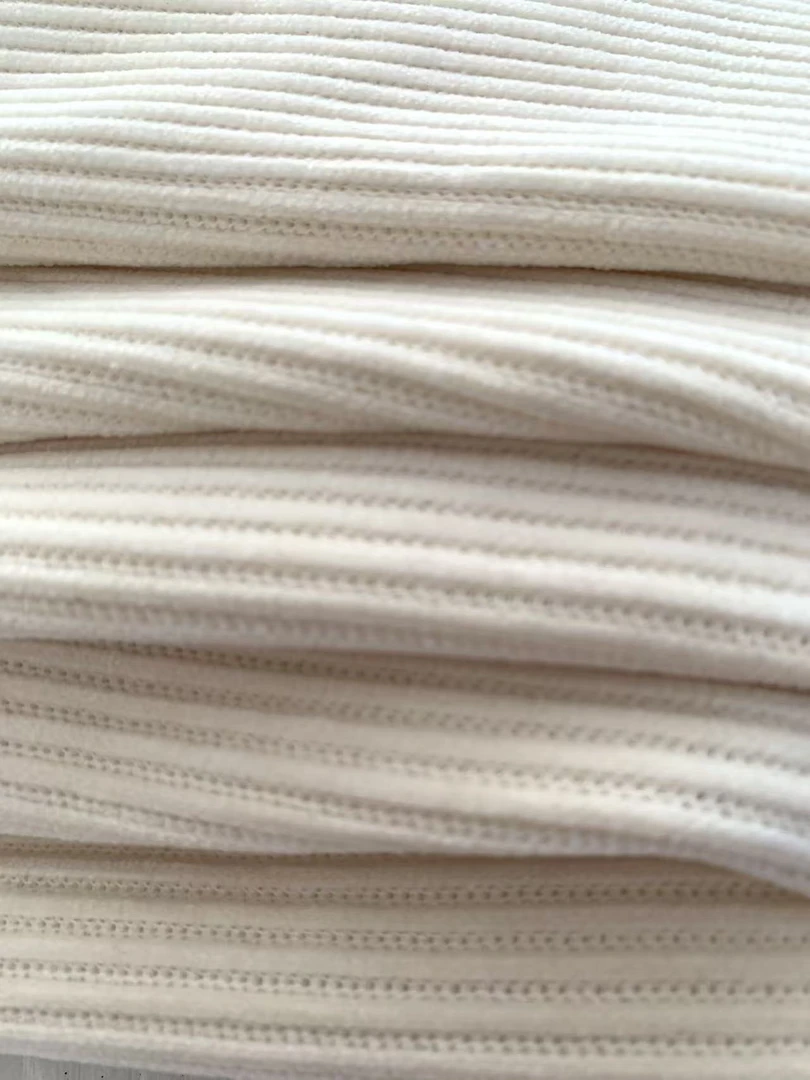 白色单层雪尼尔春秋冬条绒高密度软糯垂顺加厚裤子上衣服装面料