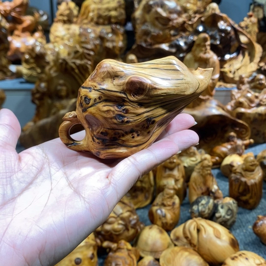 木崖柏工艺品把壶