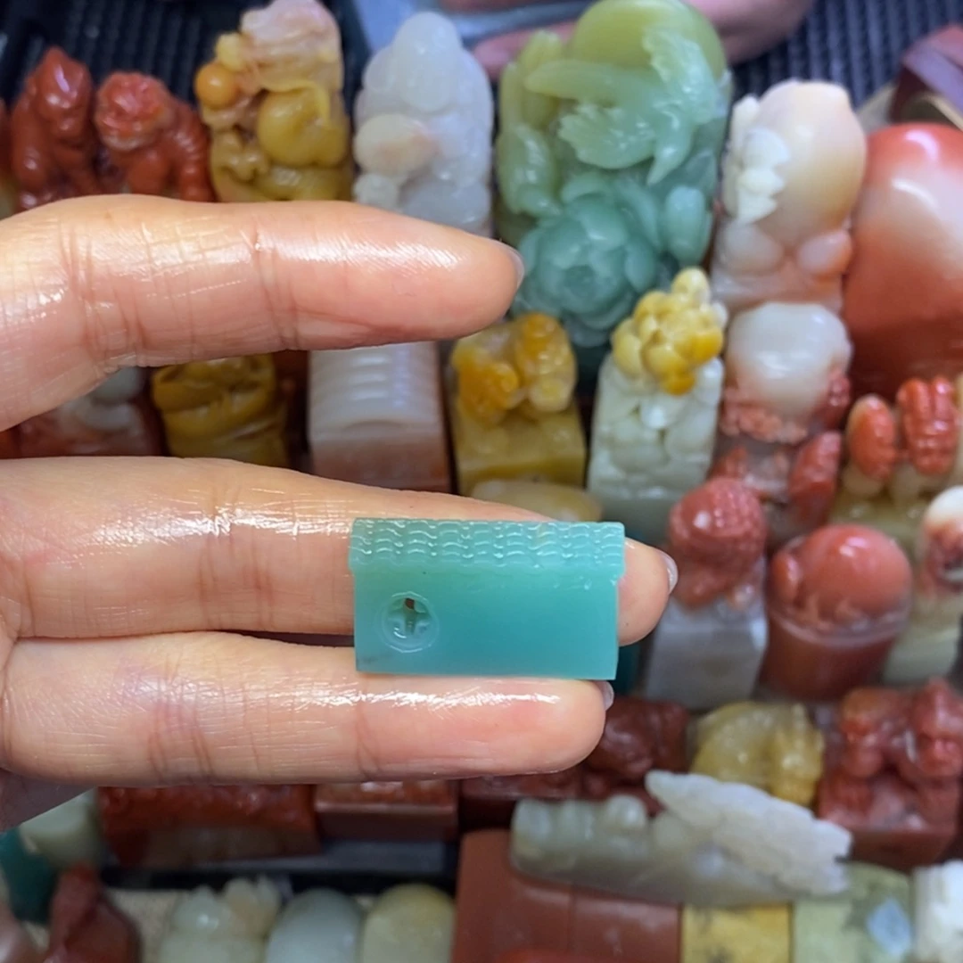 寿山石印石雅安绿