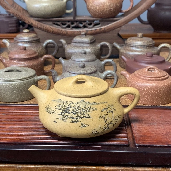 紫砂茶壶黄金段全手工工艺师作品