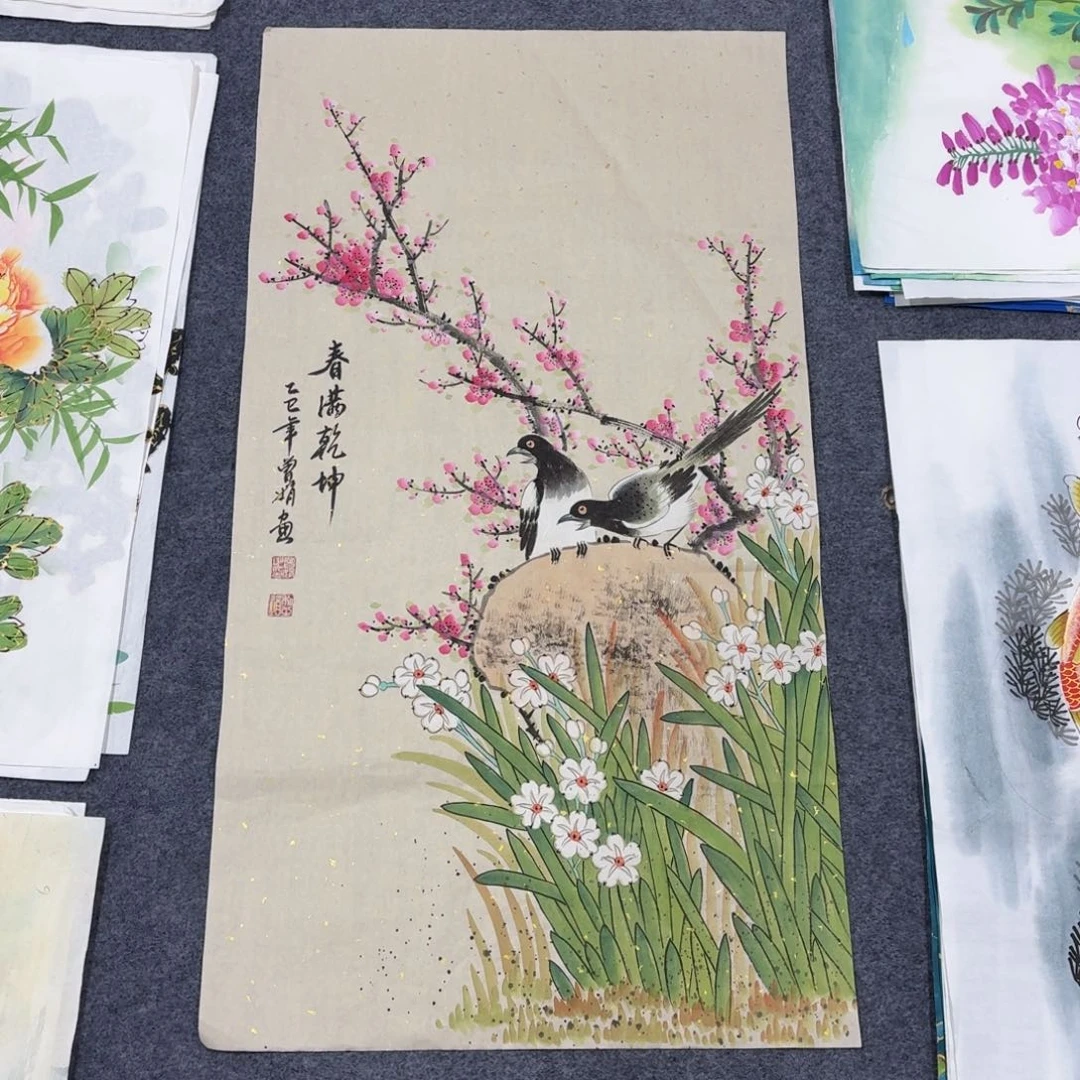 国画100×50精品手绘画画画