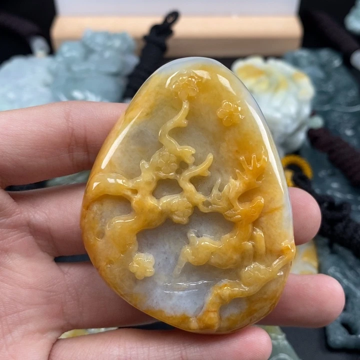 翡翠未镶嵌颈饰天然保真a货翡翠