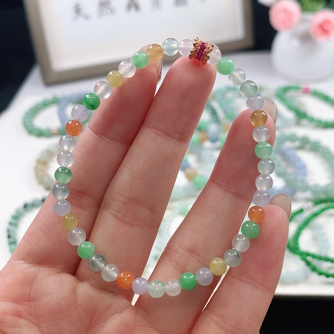 未镶嵌手链翡翠手链4.5mm