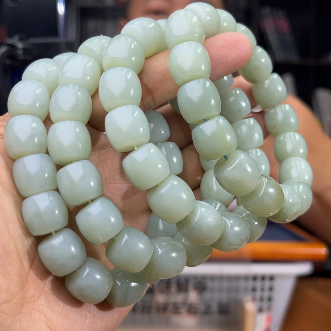 手串未镶嵌和田玉纯天然新疆且末料天空蓝卡14多样性发其一